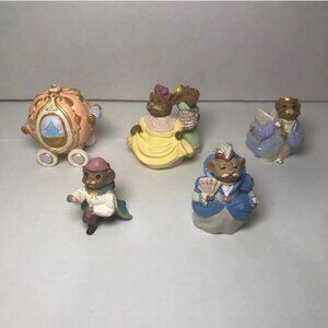 1994 Hallmark Merry Miniatures Cinderella Set Of 5 Carriage Prince Charming Etc.